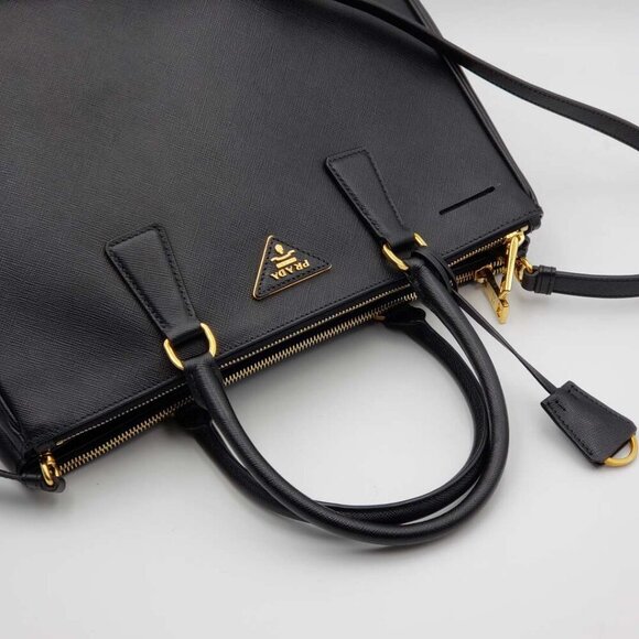 100% Authentic Prada Galleria Black Leather Shoulder Bag - Picture 10 of 16